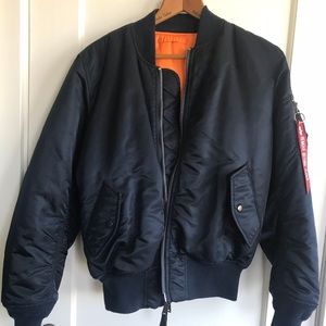 Navy Blue Alpha Industries Bomber Jacket